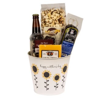 Mothers Day Tin - root beer, popcorn, chocolates, bologna, cheese